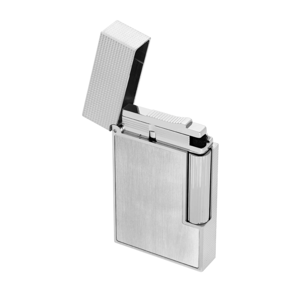 S.T. Dupont Ligne 2 Micro Diamond Head Brushed Platinum Lighter