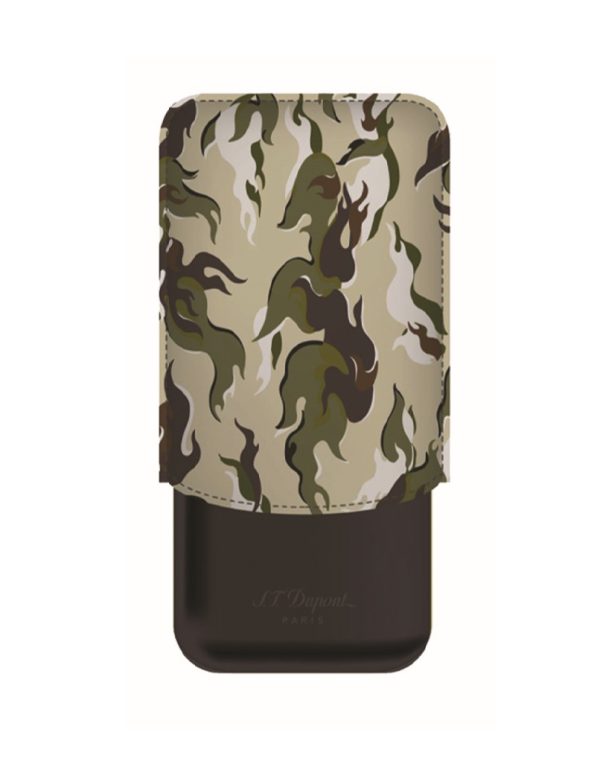 S.T. Dupont Leather Cigar Case Camo Green